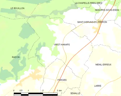 Detailkaart van de gemeente