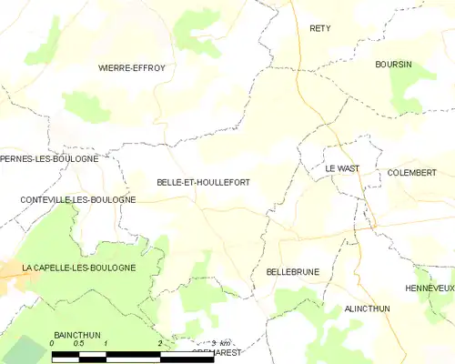 Detailkaart van de gemeente