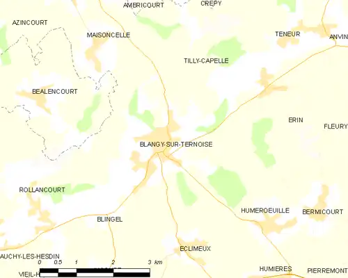 Detailkaart van de gemeente