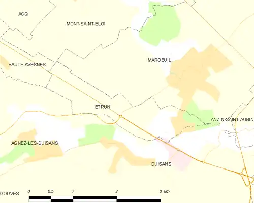 Detailkaart van de gemeente