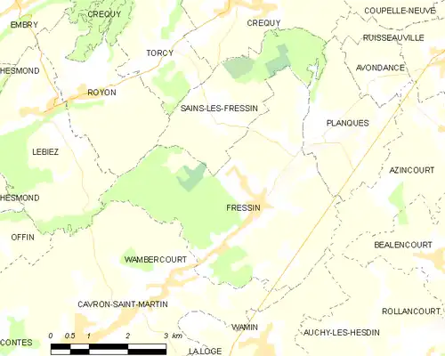 Detailkaart van de gemeente