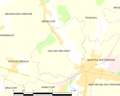 Detailkaart van de gemeente