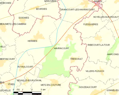 Detailkaart van de gemeente