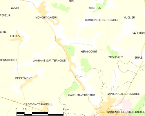 Detailkaart van de gemeente