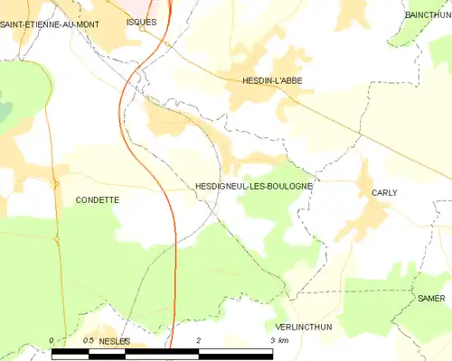 Detailkaart van de gemeente