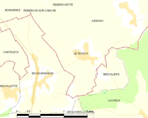 Detailkaart van de gemeente