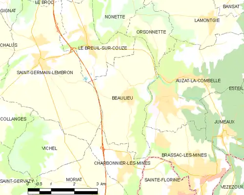 Detailkaart van de gemeente