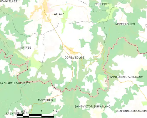 Detailkaart van de gemeente