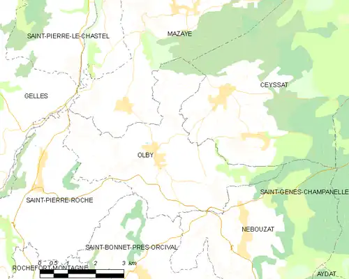 Detailkaart van de gemeente