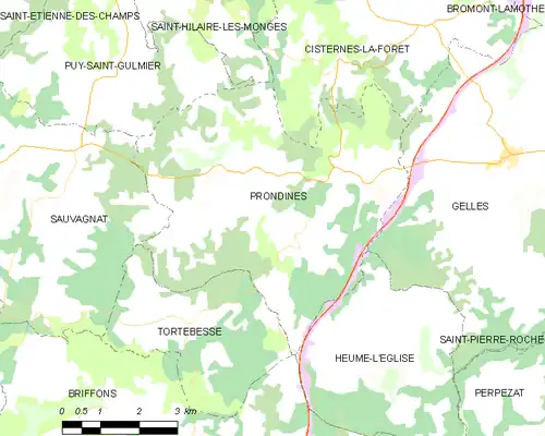 Detailkaart van de gemeente