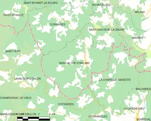 Detailkaart van de gemeente