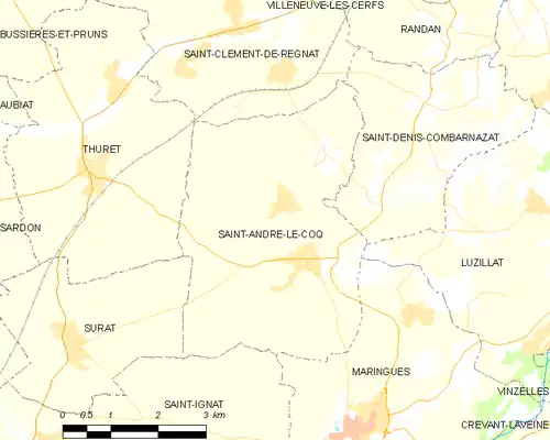 Detailkaart van de gemeente