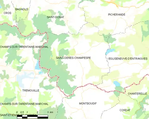 Detailkaart van de gemeente