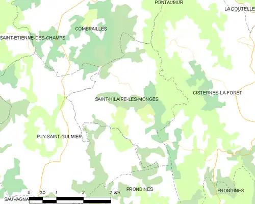 Detailkaart van de gemeente