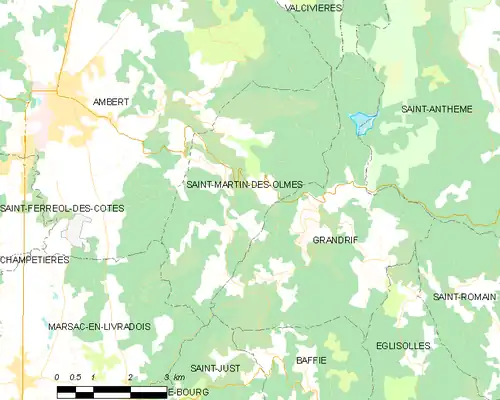 Detailkaart van de gemeente