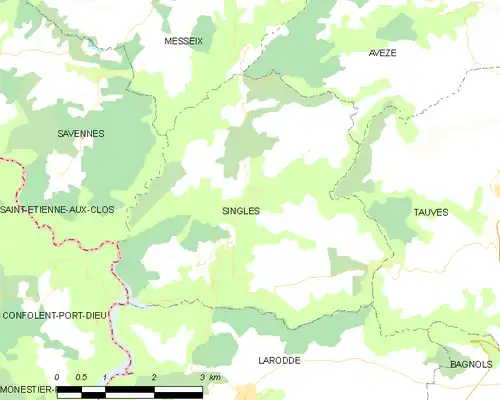 Detailkaart van de gemeente