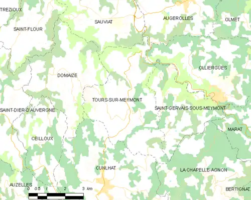 Detailkaart van de gemeente