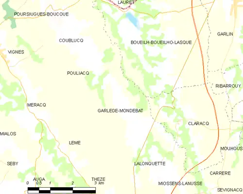 Detailkaart van de gemeente