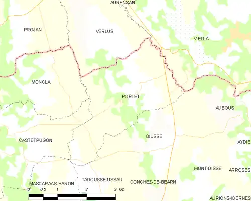 Detailkaart van de gemeente