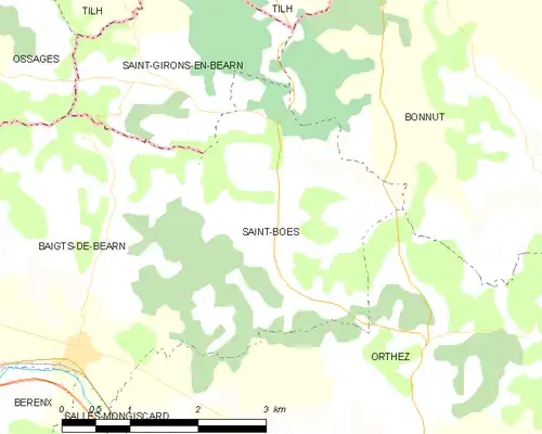 Detailkaart van de gemeente