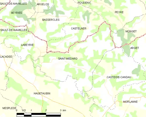 Detailkaart van de gemeente