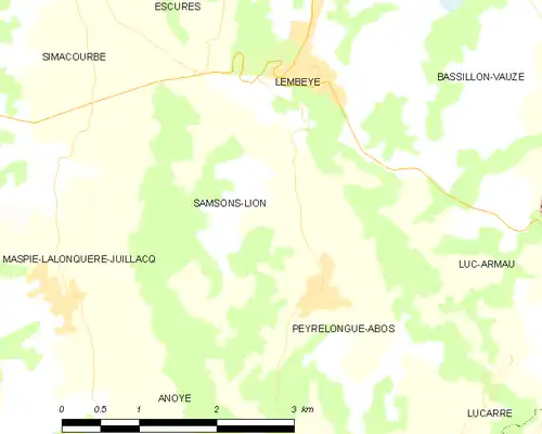 Detailkaart van de gemeente