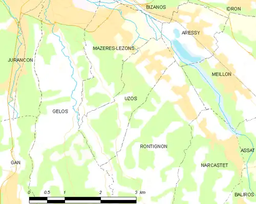 Detailkaart van de gemeente