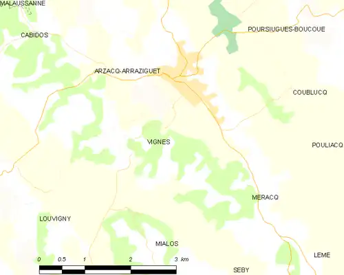 Detailkaart van de gemeente