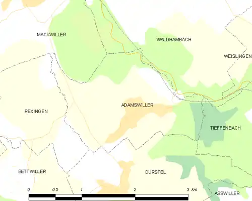 Detailkaart van de gemeente