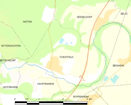 Detailkaart van de gemeente