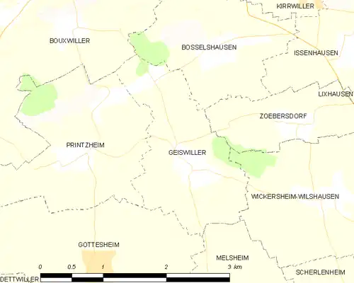 Detailkaart van de gemeente