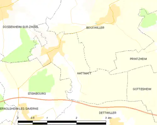 Detailkaart van de gemeente