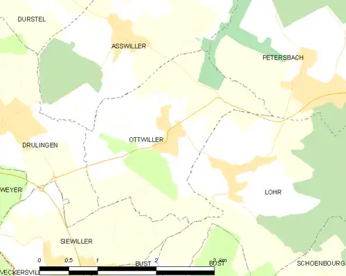 Detailkaart van de gemeente