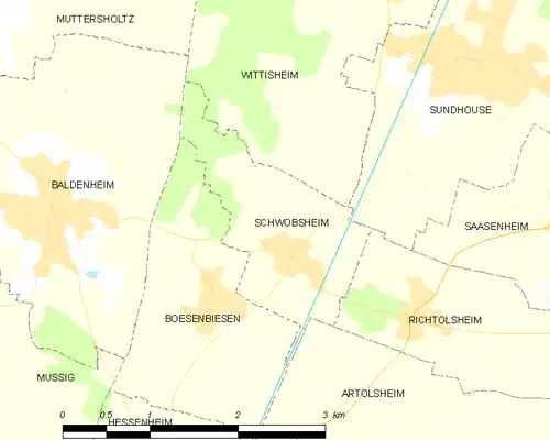 Detailkaart van de gemeente