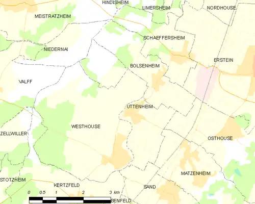 Detailkaart van de gemeente