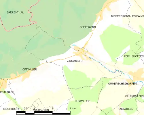 Detailkaart van de gemeente