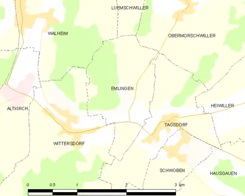 Detailkaart van de gemeente