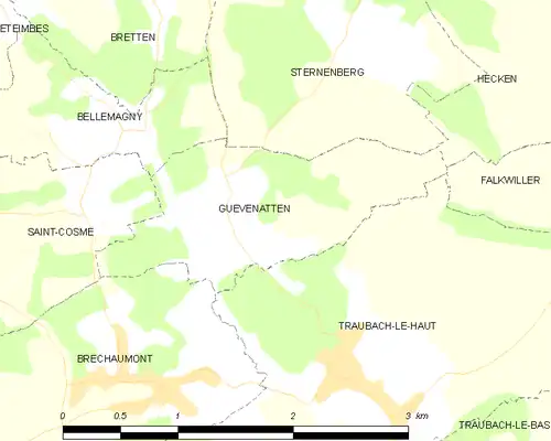Detailkaart van de gemeente