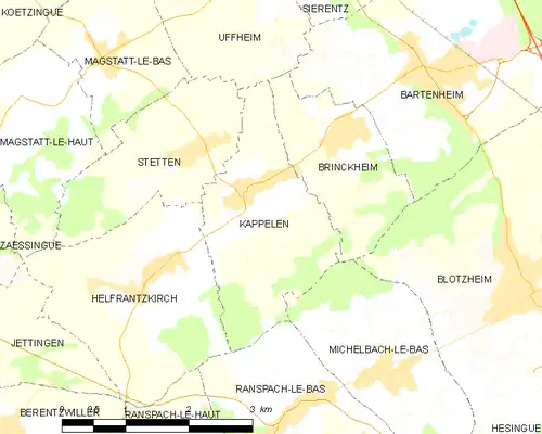 Detailkaart van de gemeente