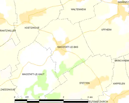 Detailkaart van de gemeente