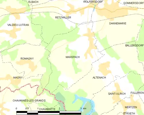 Detailkaart van de gemeente