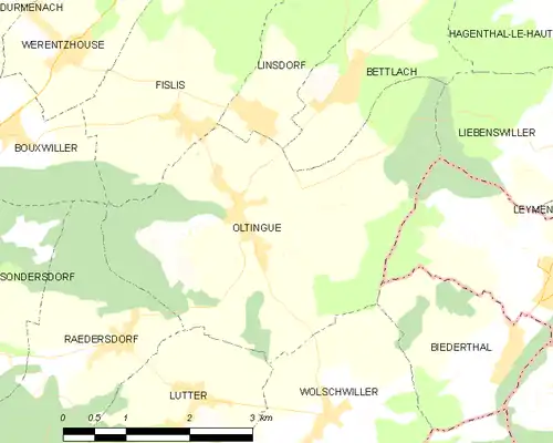 Detailkaart van de gemeente