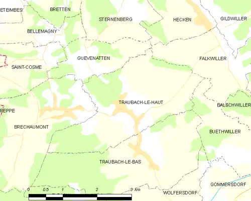 Detailkaart van de gemeente