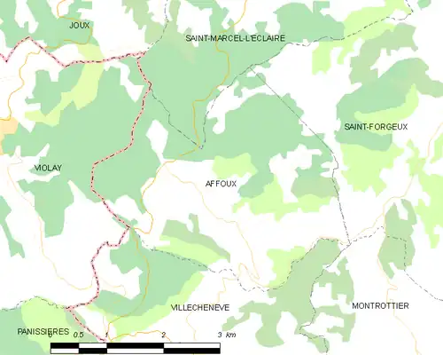 Detailkaart van de gemeente