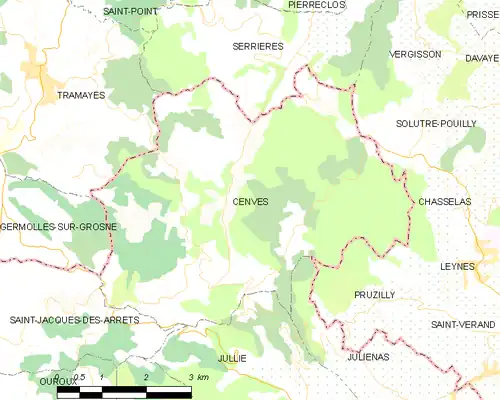 Detailkaart van de gemeente