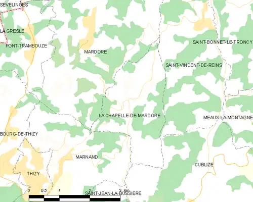 Detailkaart van de gemeente