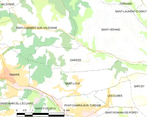Detailkaart van de gemeente