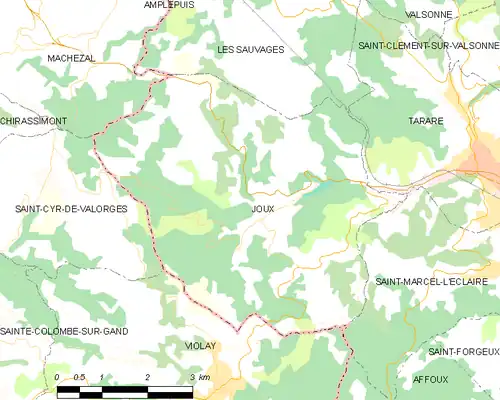 Detailkaart van de gemeente