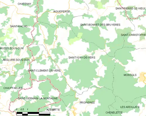 Detailkaart van de gemeente