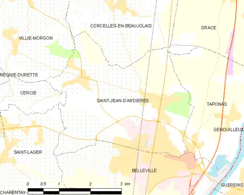 Detailkaart van de gemeente